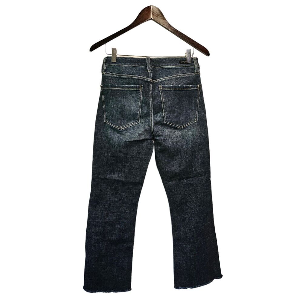 Liverpool The Crop Flare Jeans 2/26 Fray Hem Dark Wash High Rise - Picture 4 of 6